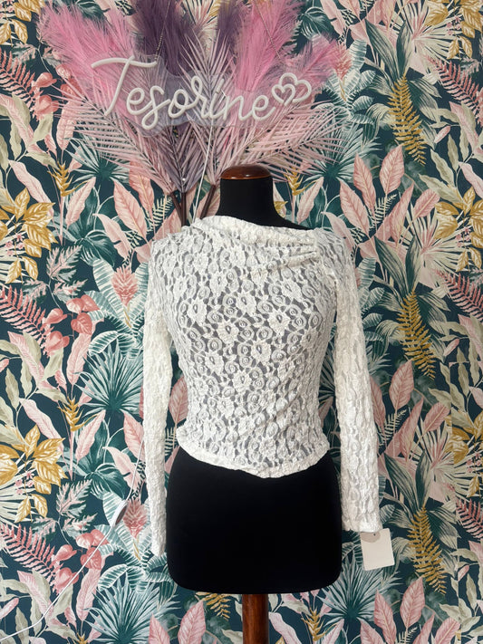 Maglia in pizzo bianca