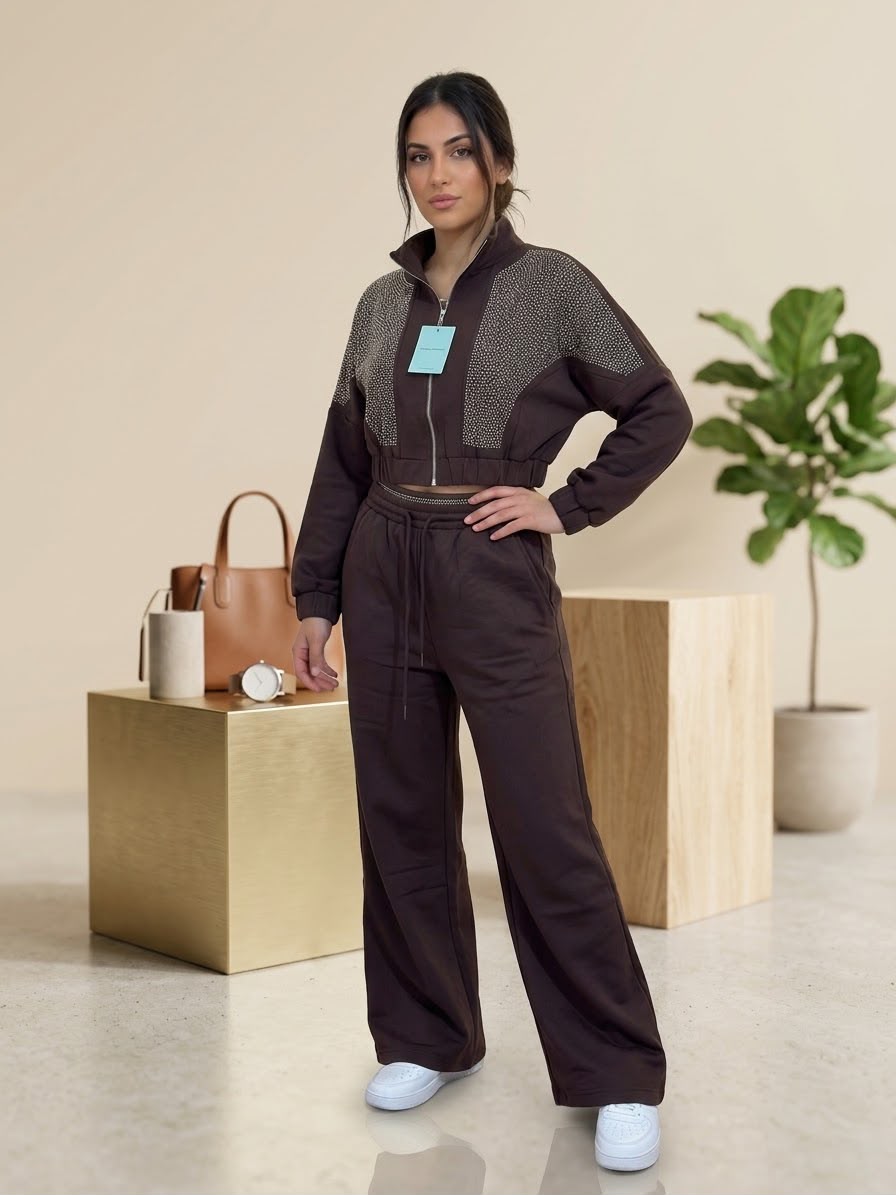 Set Tuta Cropped "Midnight Sparkle"