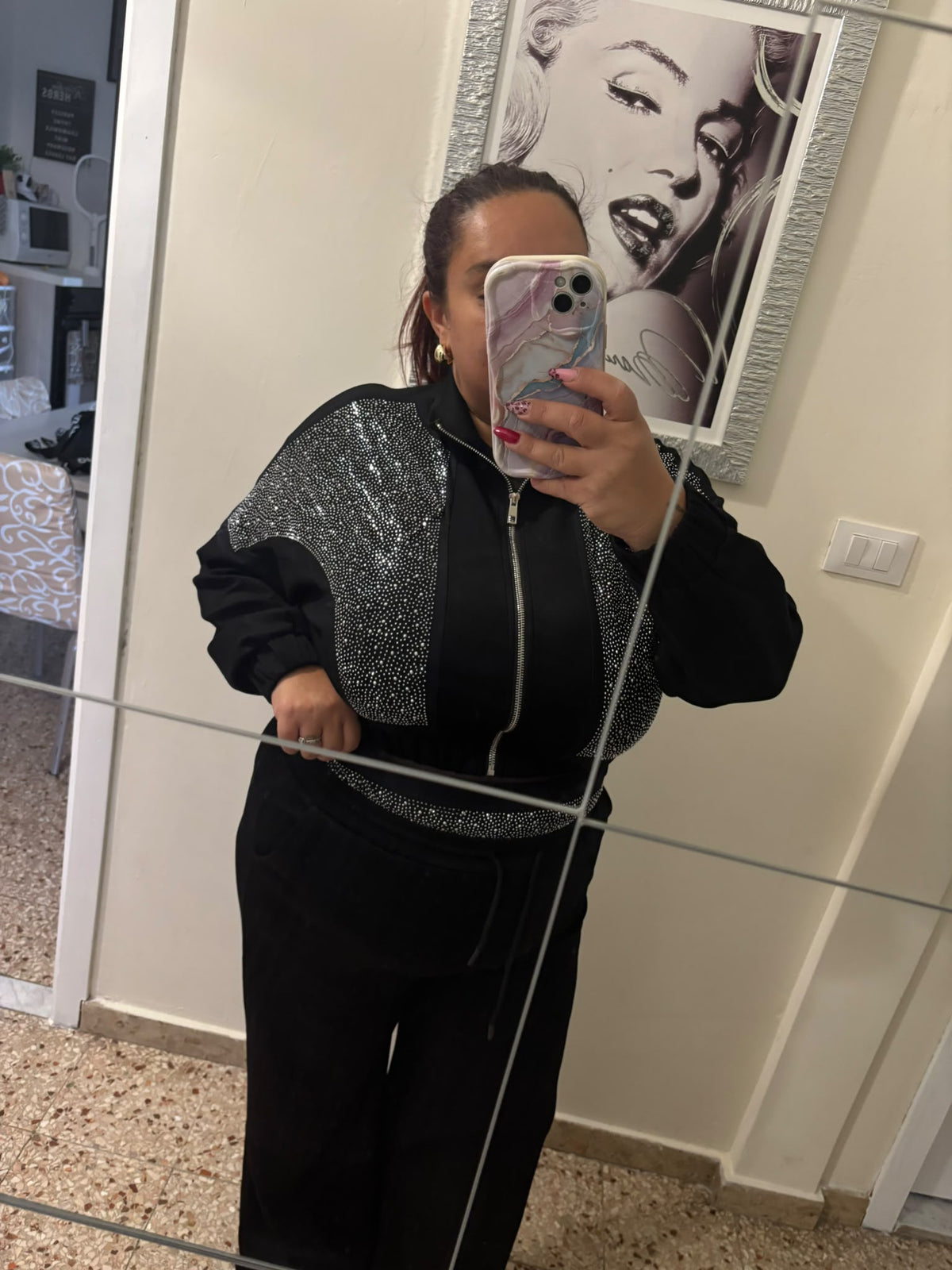 Set Tuta Cropped "Midnight Sparkle"