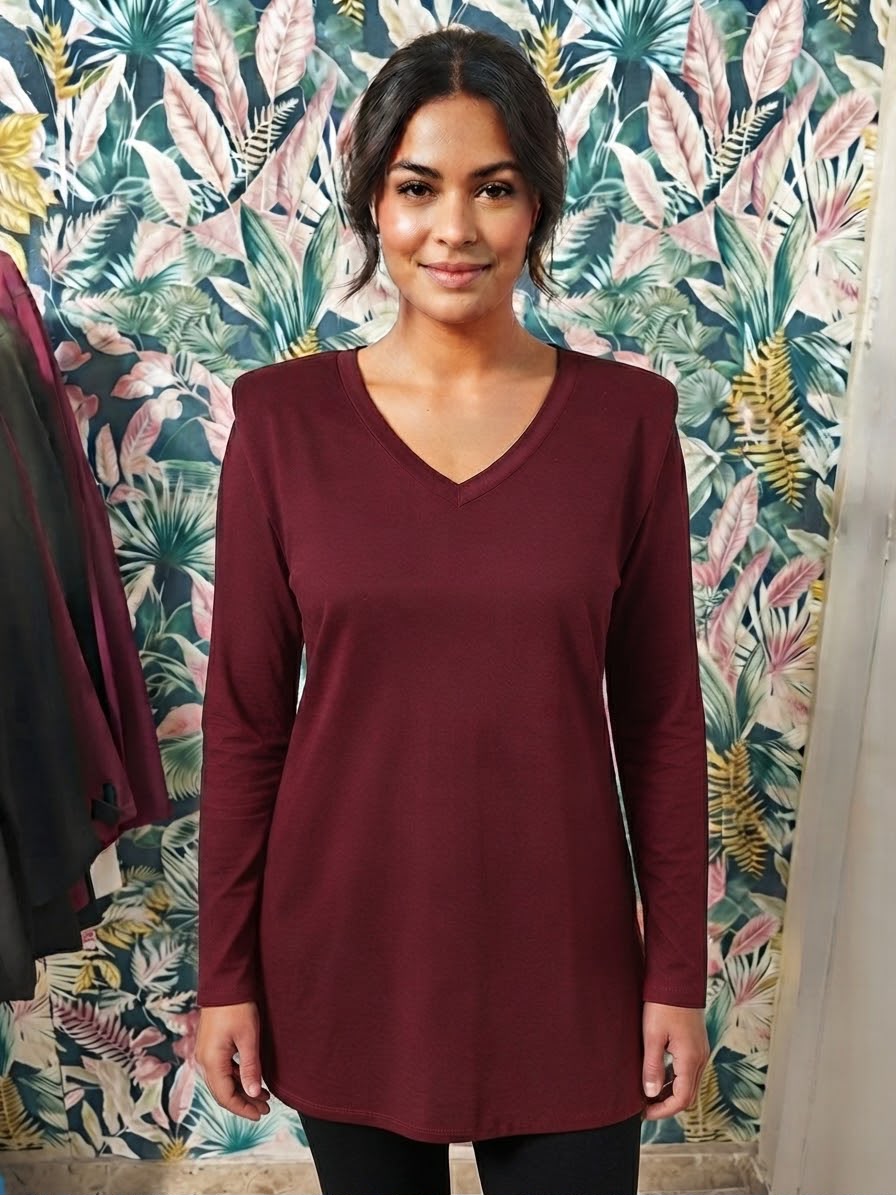 Maxi Maglia Basic Con Spalline imbottite