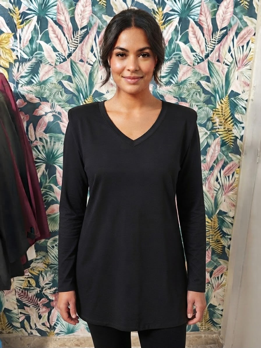 Maxi Maglia Basic Con Spalline imbottite