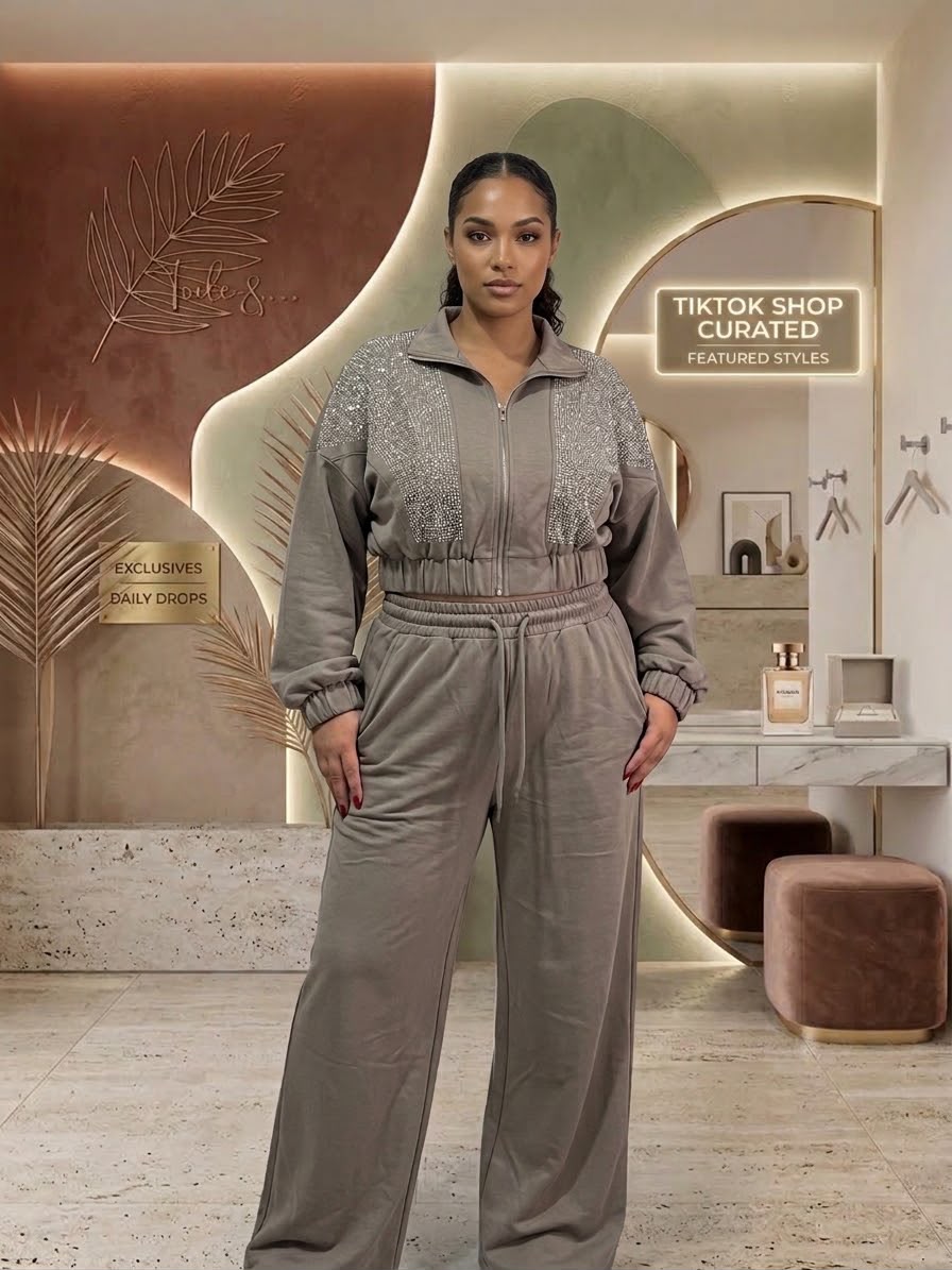Set Tuta Cropped "Midnight Sparkle"